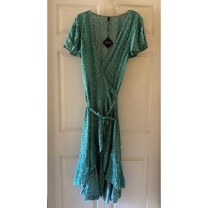 ZAFUL Floral Asymmetric Wrap Dress